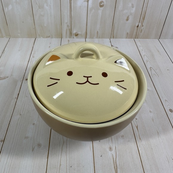 Cat Noodle Bowl With Lid Cereal Soup - Picture 1 of 10